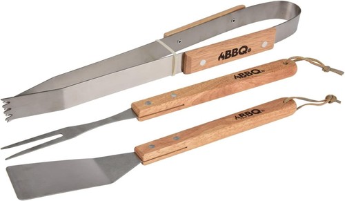 Bbq utensil 3pc set stainless - utensil,