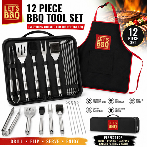 Bbq tool set piece - bbq,